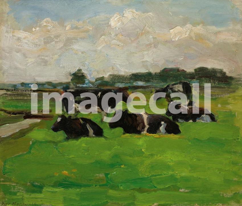 Landscape With Group Of Five Cows (circa 1901 02)