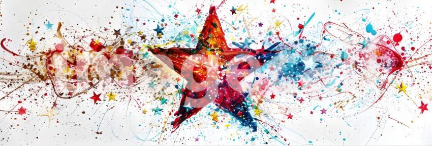 Star doodle Art on white background - Ai Generated