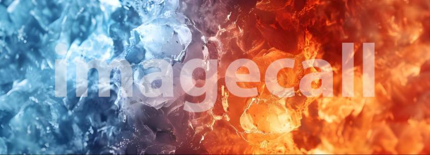 Ice and fire abstract fusion background - Ai Generated
