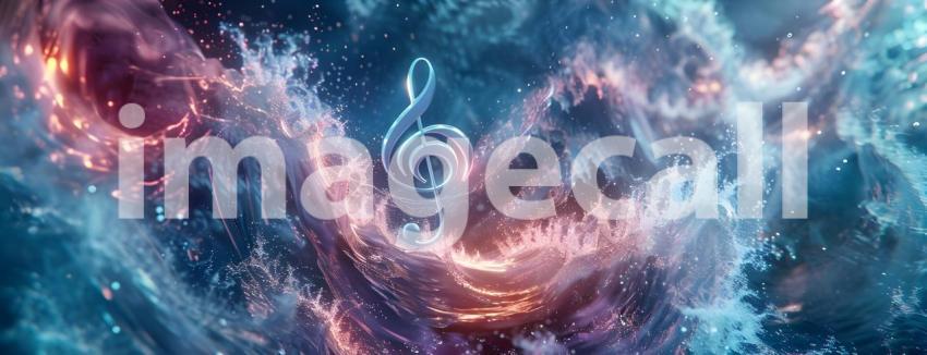 Colorful music notes background with space for your text, Musical Background - Ai Generated