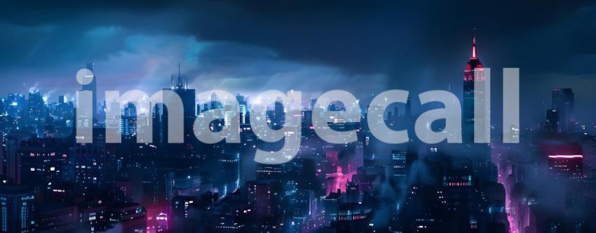 Night Skyline background - Ai Generated