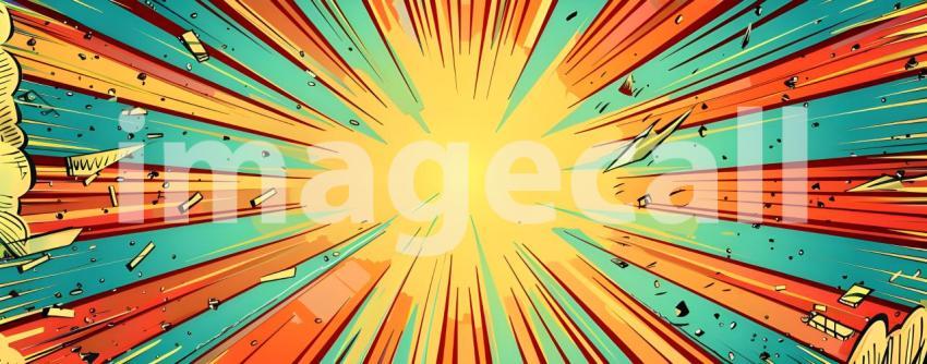 Comic book explosion background, Abstract grunge background with splashes and blot - Ai generated