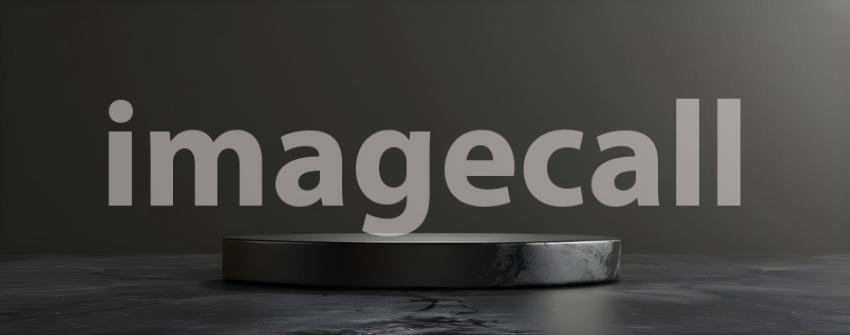 3d rendering of podium for product display in minimal style with black marble wall background - Ai Generated