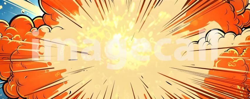 Comic book explosion background, Abstract grunge background with splashes and blot - Ai generated