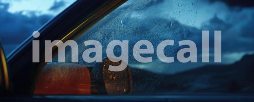 Car window traveling at high speed background, a blur of passing scenery outside the window, with streaks of light and motion captured, evoking the sensation of fast movement on a highway or road trip.