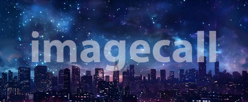 Night Skyline background - Ai Generated