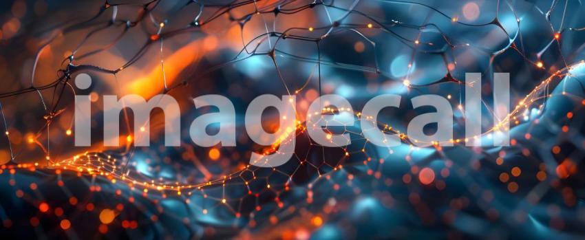 3d rendering of neuron cells in the brain. Medical science background - Ai Generated