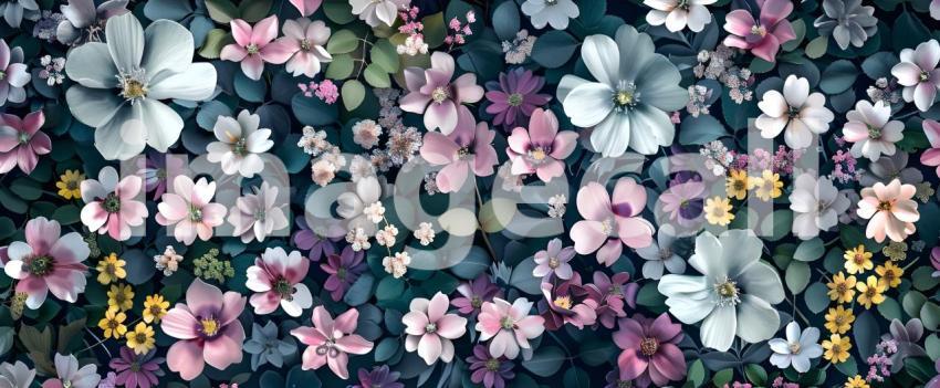 Seamless floral pattern with cute little flowers background - Ai Generated