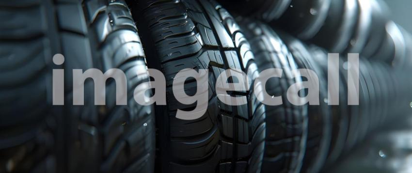 Row of tires background background - Ai Generated