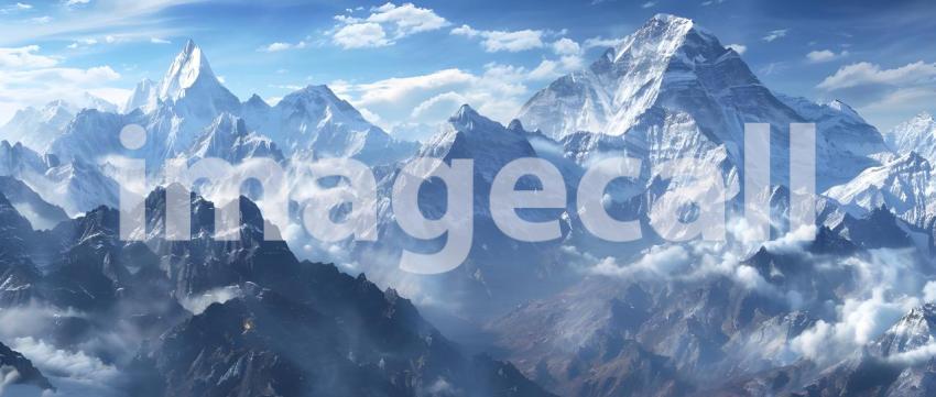 Himalayas White mountains background - Ai Generated