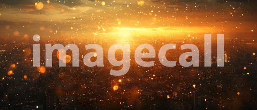 Luxury Apartment with Curved Windows Overlooking a Cityscape at Sunset, Modern Interior Design