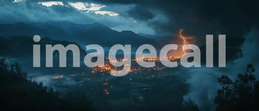 Epic Stormy Night Cityscape