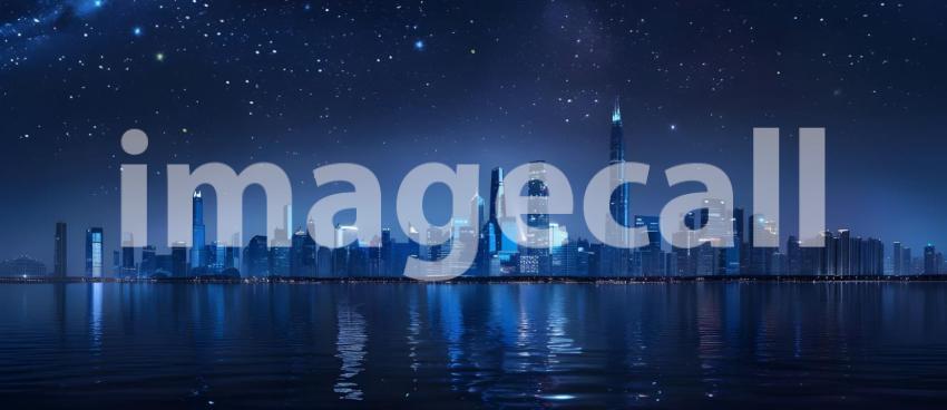 Night Skyline background - Ai Generated