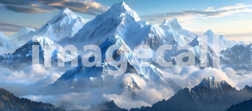 Himalayas White mountains background - Ai Generated