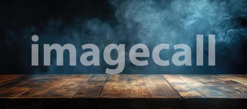 Smoke and Shadows: A Rustic Tabletop in a Mysterious Setting