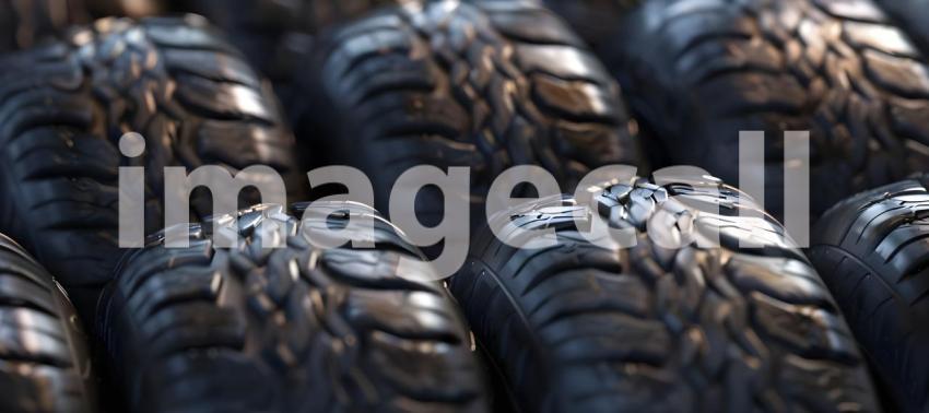 Row of tires background background - Ai Generated