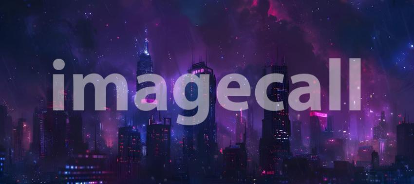 Night Skyline background - Ai Generated