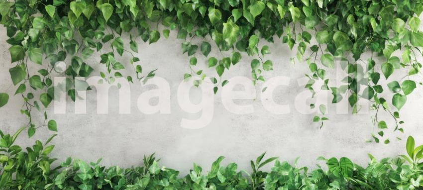 Green plants and leaves wall background, a lush and vibrant wall covered with a variety of plants and leaves in different shades of green, creating a natural, refreshing, and serene atmosphere with a touch of nature indoors.
