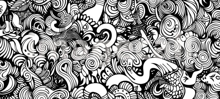 Doodle pattern drawing background Line art - Ai Generated