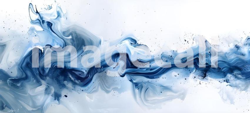 Abstract Brush Paint with Liquid Fluid Wave on white background background - Ai Generated