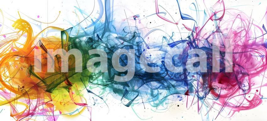 Vibrant Scribbles on White Background, Colorful Abstract Scribbles, Abstract Colorful Scribbles - Ai Generated