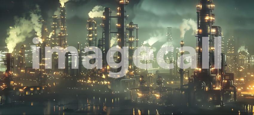 Oil and gas refinery plant background - Ai Generated