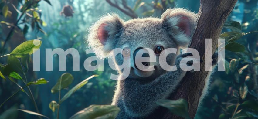 A Cheeky Smile and a Warm Embrace: This Adorable Koala Cub Seems to Invite Us into the Heart of the Australian Bush.