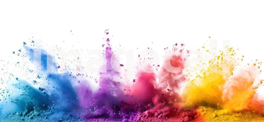Vibrant Rainbow Holi Paint Powder Explosion - Ai Generated