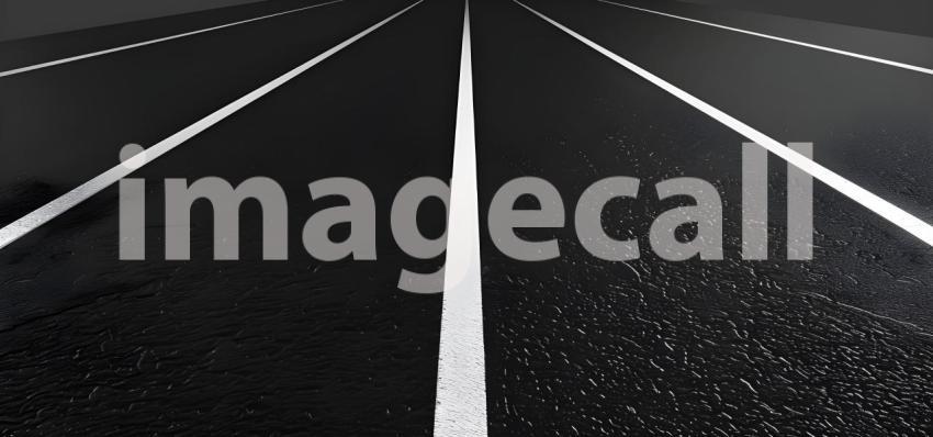 Black asphalt road with white dividing lines background - Ai Gen