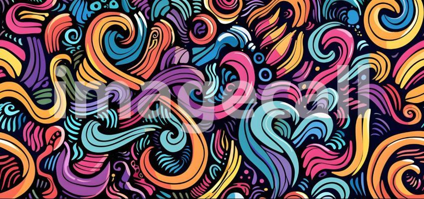 Cute doodle seamless pattern background - Ai Generated