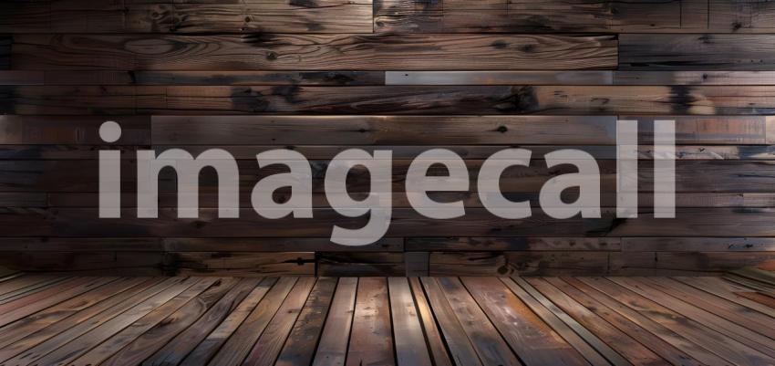 Wooden wall, Texture of wooden boards. Background for design - Ai Generated