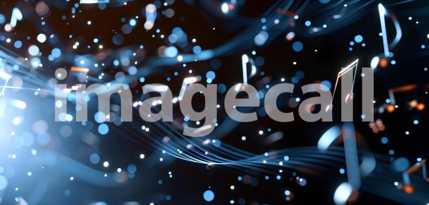 Colorful music notes background with space for your text, Musical Background - Ai Generated