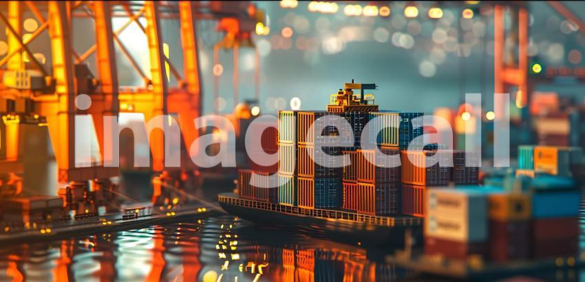 Containers cargo import or export at port background - Ai Generated