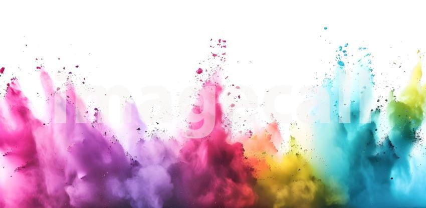 Vibrant Rainbow Holi Paint Powder Explosion - Ai Generated