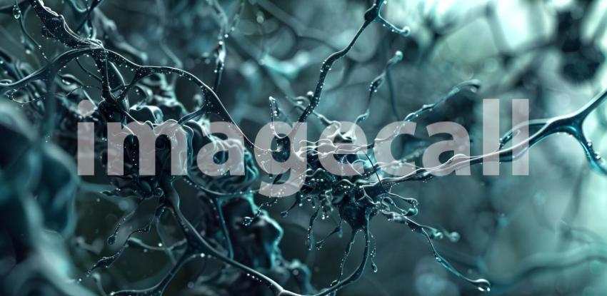 3d rendering of neuron cells in the brain. Medical science background - Ai Generated