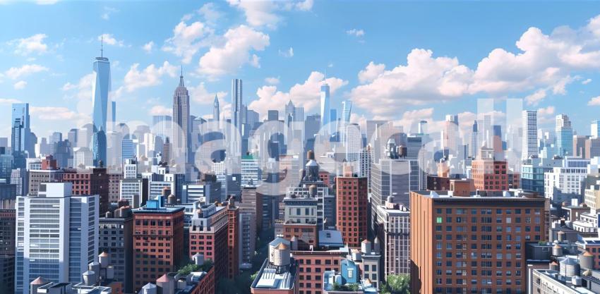 City skyline cyberpunk background - Ai Generated