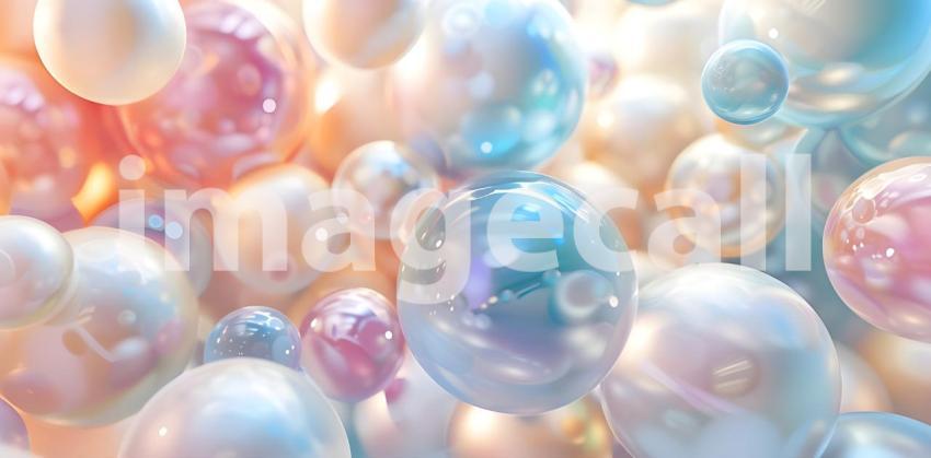 Abstract 3d rendering background with multicolored balls, Futuristic technology style - Ai Generated