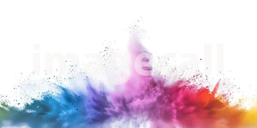 Vibrant Rainbow Holi Paint Powder Explosion - Ai Generated