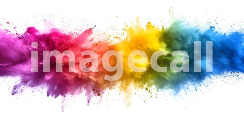 Vibrant Rainbow Holi Paint Powder Explosion - Ai Generated