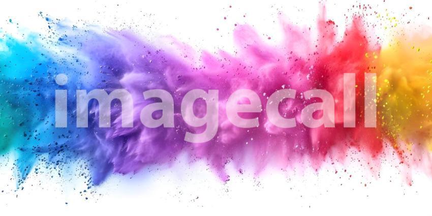Vibrant Rainbow Holi Paint Powder Explosion - Ai Generated