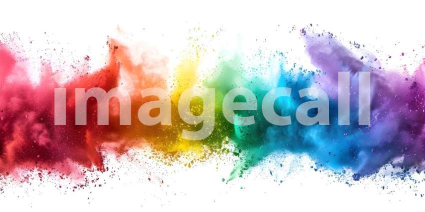 Vibrant Rainbow Holi Paint Powder Explosion - Ai Generated