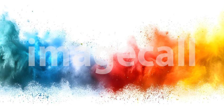Vibrant Rainbow Holi Paint Powder Explosion - Ai Generated