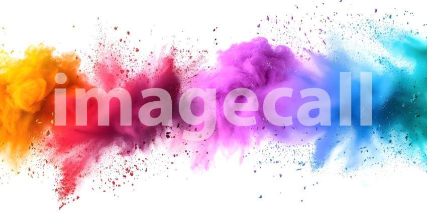 Vibrant Rainbow Holi Paint Powder Explosion - Ai Generated