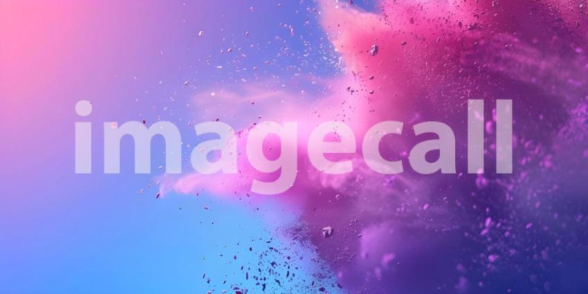 Vibrant Colored Powder Explosion on Solid Background - Ai Generated