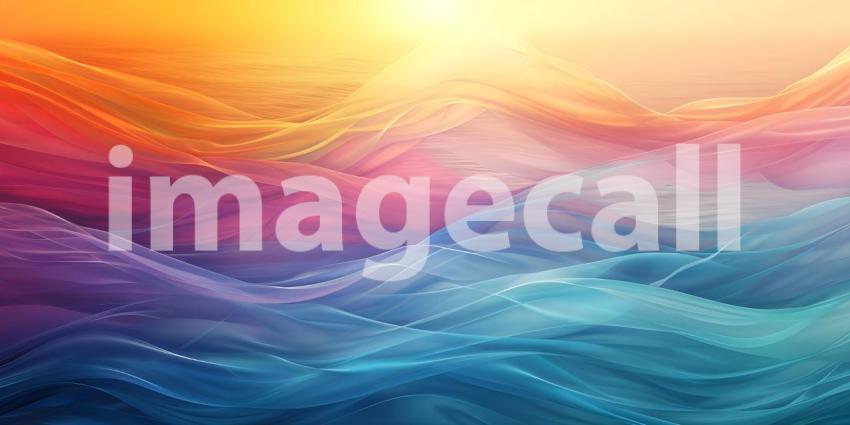 Vibrant Horizontal Wave Abstract Background, Dynamic Horizontal Wave Abstract - Ai Generated