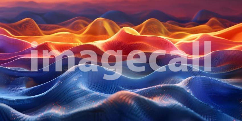 Vibrant Horizontal Wave Abstract Background, Dynamic Horizontal Wave Abstract - Ai Generated