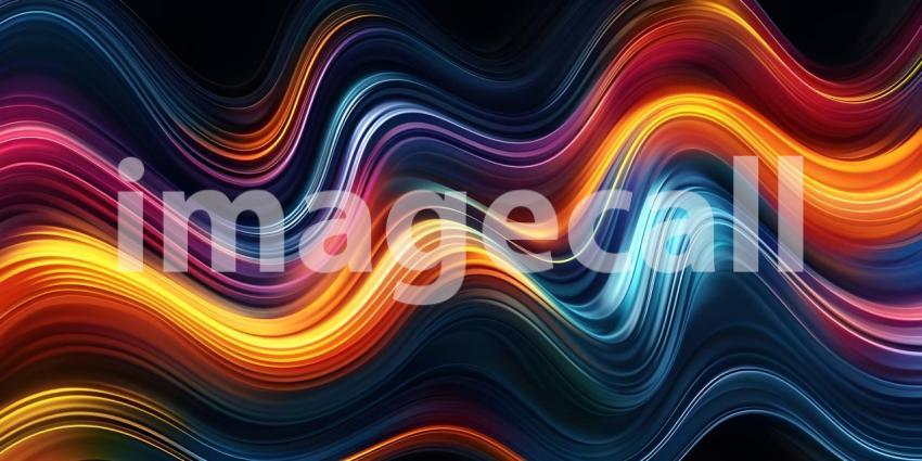 Vibrant Horizontal Wave Abstract Background, Dynamic Horizontal Wave Abstract - Ai Generated