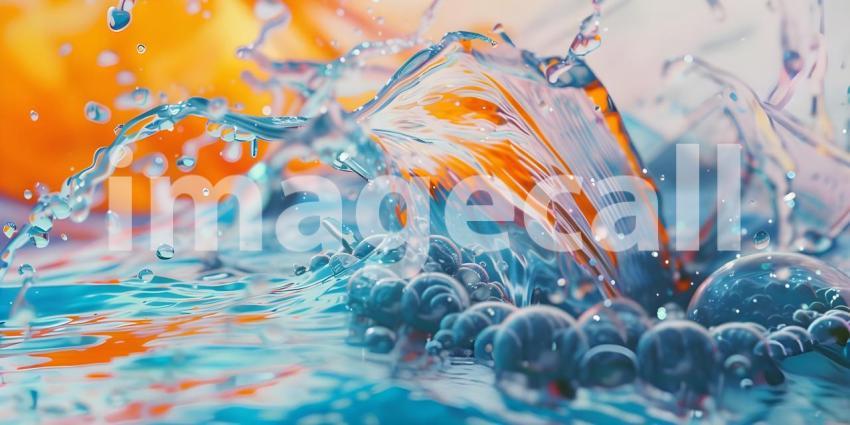 Mesmerizing Acrylic Colors in Water, Vivid Acrylic Colors Mixing in Water - Ai Generated