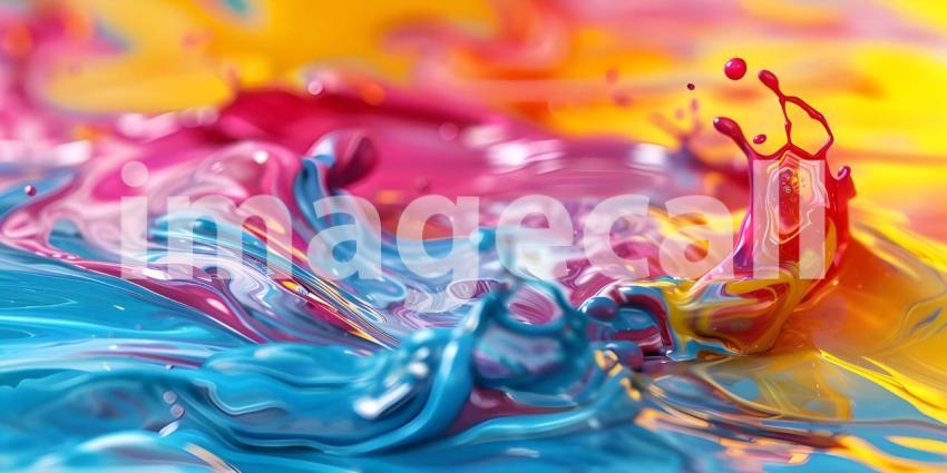 Mesmerizing Acrylic Colors in Water, Vivid Acrylic Colors Mixing in Water - Ai Generated