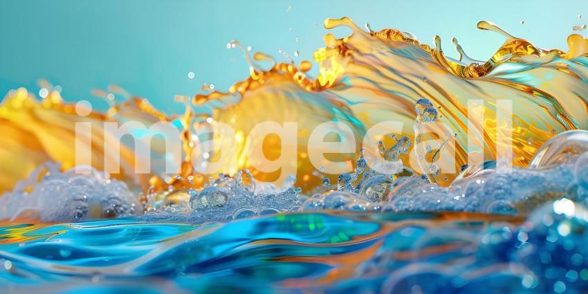 Mesmerizing Acrylic Colors in Water, Vivid Acrylic Colors Mixing in Water - Ai Generated